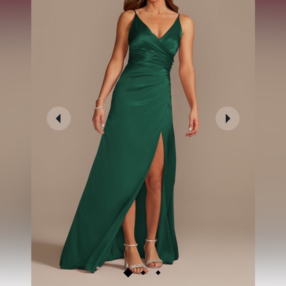 David Bridal Galina Signature Charmeuse Draped Strappy Bridesmaid Dress